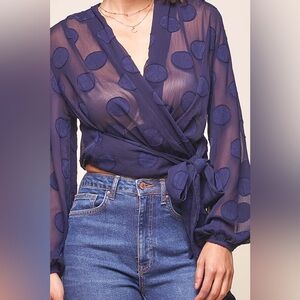 Selfie Leslie Here Comes The Sun Wrap Blouse